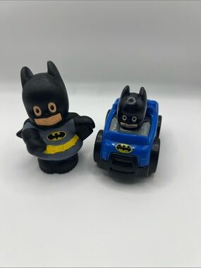 Fisher-Price Little People DC Super Friends Batman Figure & Batmobile Lot